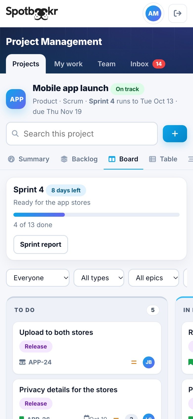 Spotbookr Business on a phone